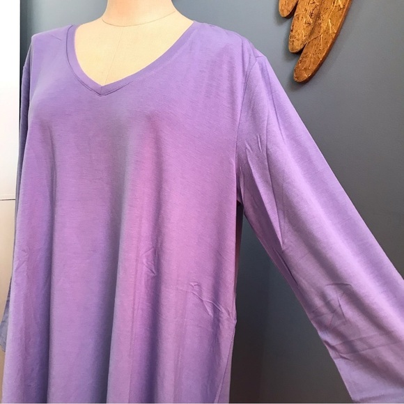 NWT Mountain Mamas essential v-neck tunic periwinkle 3/4 sleeves size XXXL - Picture 4 of 9